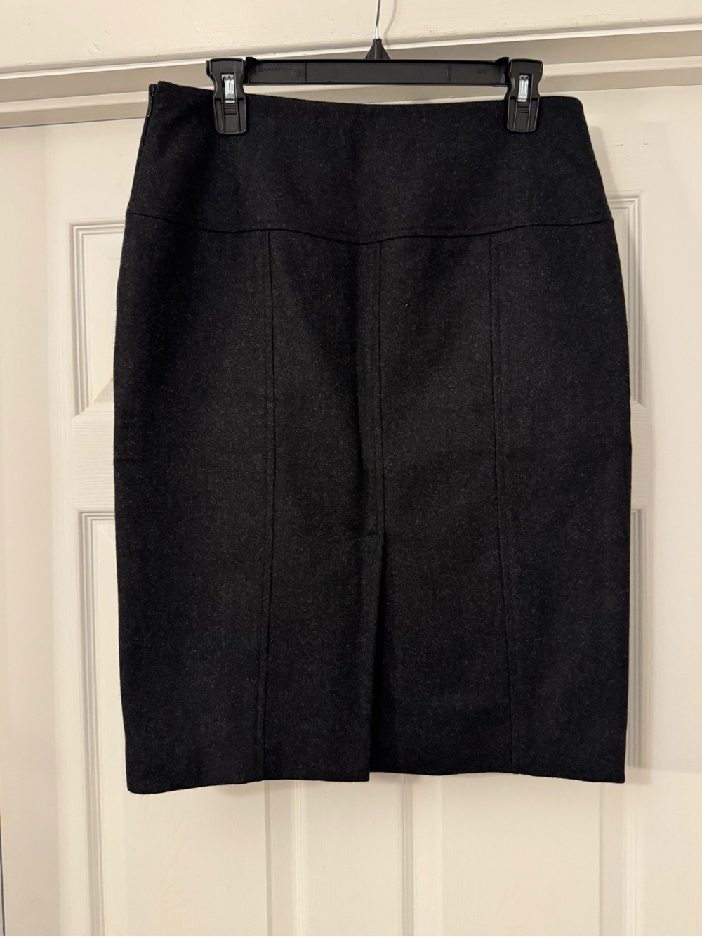 🍒 Premium Ralph Lauren Black Merino Wool Angora Cashmere Double Buckle Skirt 🍒 - Picture 3 of 8